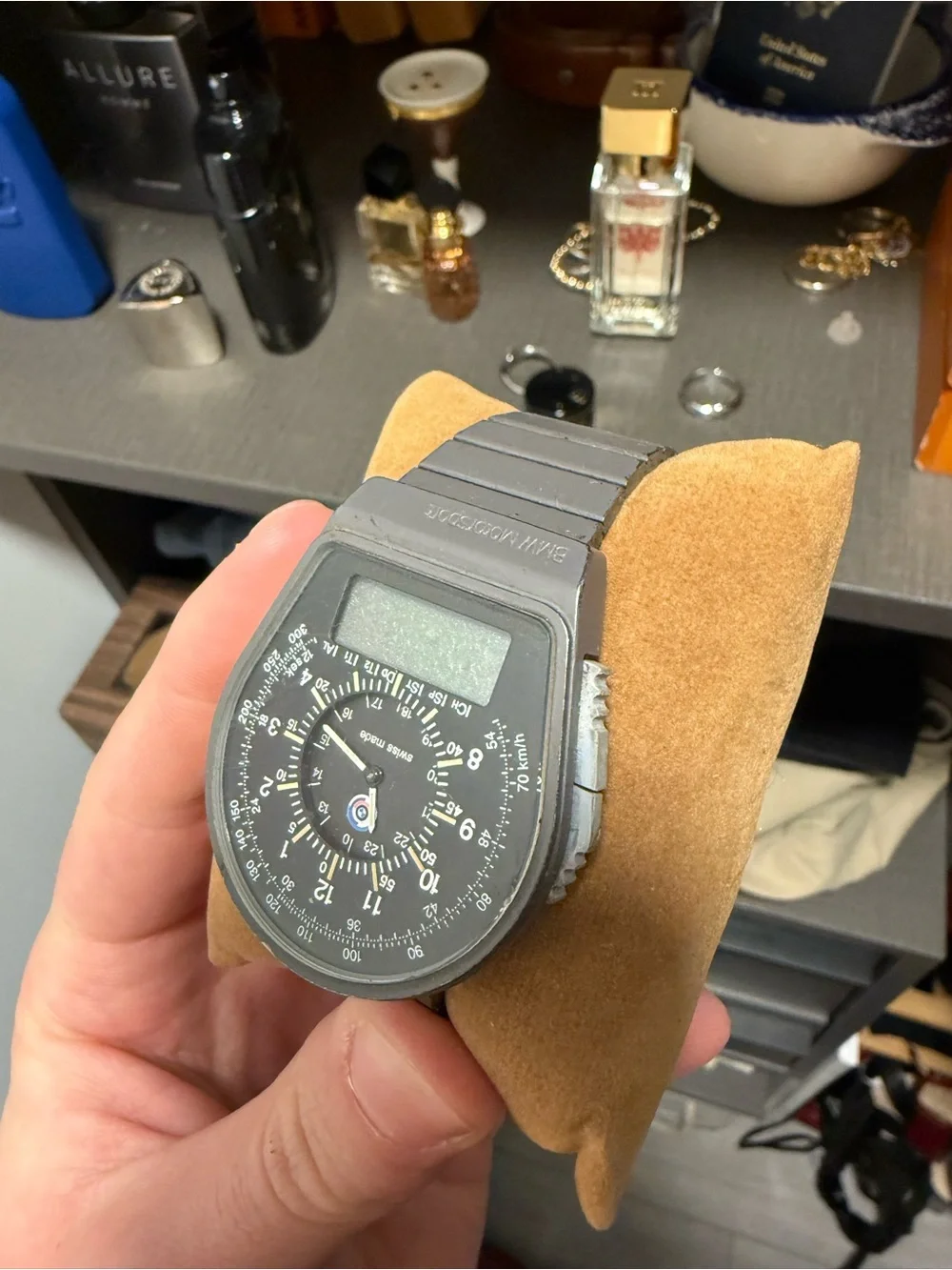 1979 BMW Buler M1 E26 Chronosport Vintage Swiss Digital Analog Watch Rare [grey]
